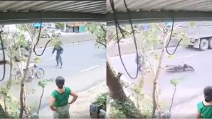 Thót tim khoảnh khắc chiến sĩ PCCC cứu nữ sinh trước bánh xe đầu kéo mất phanh tại Đắk Lắk