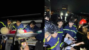 Hiện trường tai nạn xe khách và xe tải trên cao tốc Cao Bồ-Mai Sơn: Nghẹt thở giải cứu 2 tài xế kẹt trong cabin