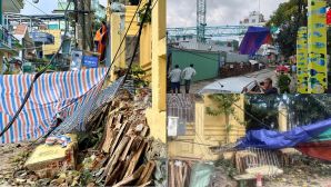 Nguyên nhân tháp cần cẩu hàng chục mét gãy ngang giữa trung tâm Đà Nẵng, đè sập tường Bảo tàng Chăm