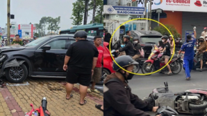 Kinh hãi ô tô tông liên hoàn 5 xe máy: Nhiều người cấp cứu, tài xế xe ôm bị cuốn vào gầm đẩy đi 10m