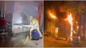 Nghẹt thở khoảnh khắc CSGT phá cửa cứu 11 người mắc kẹt trong ngôi nhà cháy dữ dội ở Nghệ An