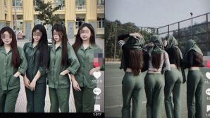 Nhóm nữ sinh ưỡn ẹo tạo dáng phản cảm với quân phục, tư thế khiến CĐM không thể chấp nhận nổi