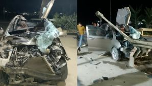 Clip va chạm mạnh khiến xe ô tô biến dạng, đầu xe vỡ nát: Tài xế bước ra trong tình trạng gây sốc