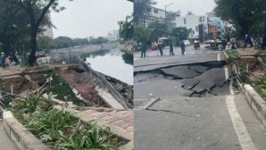 Hiện trường vụ sụt lún nghiêm trọng ven bờ kênh Tàu Hủ, TP.HCM: Tiết lộ tình trạng đáng lo ngại