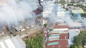 Hiện trường cháy lớn kho gạch men ở Đắk Lắk, hàng trăm người hốt hoảng di dời tài sản 