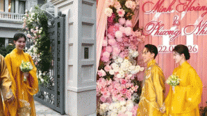 Lễ cưới của Phương Nhi – Thiếu gia Minh Hoàng: Cặp đôi lộ diện trong áo dài truyền thống trang nhã
