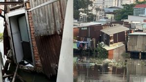 Hiện trường sạt lở ven kênh Đôi, một nhà dân bị sập ở TP.HCM: Cơ quan chức năng phong tỏa khẩn cấp