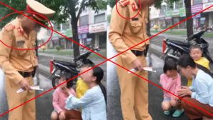 Thanh Hóa: Công an thông tin chính thức về hình ảnh người mẹ và 2 con nhỏ quỳ gối cầu xin CSGT