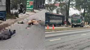 Hiện trường thương tâm vụ CSGT tử vong tại chỗ khi 2 xe tải va chạm ở Thái Nguyên, hé lộ nguồn cơn