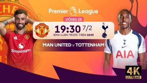Trực tiếp bóng đá MU vs Tottenham, 19h30 ngày 7/2 - Link xem trực tiếp Ngoại hạng Anh miễn phí HD