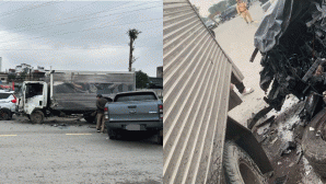 3 ô tô tông liên hoàn khiến xe bán tải vỡ nát: Tài xế bán tải rời hiện trường, nguyên nhân va chạm?