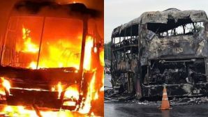 Nhân chứng kể lại xe khách 34 người cháy trơ khung trên quốc lộ 1, hiện trường xuất hiện tiếng nổ