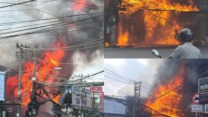 Hiện trường rực lửa cháy cửa hàng đồ gỗ trên đường Đỗ Xuân Hợp: Nhiều tài sản giá trị bị thiêu rụi