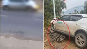 Hiện trường vụ tai nạn giữa xe máy và ô tô con ở Sơn La khiến một hiệu trưởng trường cấp 2 từ vong