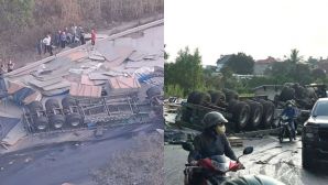 Hiện trường xe đầu kéo lật nhào trên ‘khúc cua tử thần’ ở Đồng Nai: Tài xế thoát chết thần kỳ
