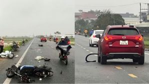 Hiện trường thương tâm vụ ô tô tông xe máy điện khiến 2 học sinh thiệt mạng trên đường đi học