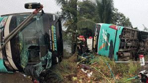 Hiện trường xe khách chở 32 người lật khiến 3 người thương vong, nguyên nhân ban đầu gây tai nạn?