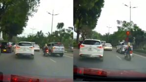 Hà Nội: Fortuner tạt đầu, chèn ép người phụ nữ đi xe máy, camera hành trình ghi lại toàn bộ diễn biến