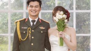 Rò rỉ ảnh cưới của ca sĩ Hòa Minzy đại úy Thăng Văn Cương khiến cư dân mạng xuýt xoa