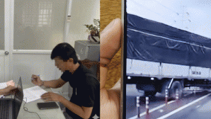 Clip cảnh tài xế xe tải ‘ngang nhiên’ băng qua dãy cọc tiêu phân làn để quay đầu xe gây bức xúc