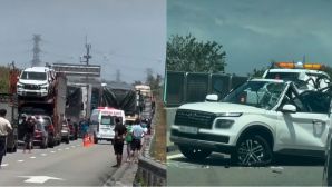 Hiện trường nơi mẹ con cô giáo dạy Toán tử vong, người chồng nguy kịch sau va chạm với xe tải