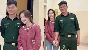Hoà Minzy tới đơn vị Đại uý Thăng Văn Cương ra mắt bạn bè, đồng nghiệp: Loạt chi tiết thấy rõ sự khác biệt 