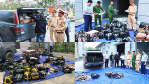 Tuyên Quang: CSGT tóm gọn 2 xe chở hơn 2 tấn thực phẩm không rõ nguồn gốc