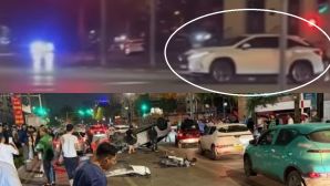 Clip vụ tai nạn ở Trung Kính, Cầu Giấy: Ô tô trắng bỗng dưng lao như phim, tông loạt xe phía trước