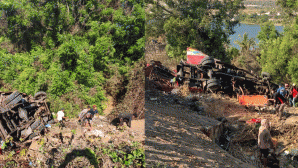 Hiện trường vụ xe khách ở Lâm Đồng lao thẳng xuống vực khiến 3 người tử vong, phương tiện vỡ nát