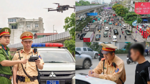 CSGT Hà Nội dùng flycam ‘soi’ từ trên cao, nhiều tài xế dừng đỗ sai quy định bị xử phạt