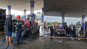 Công an thông tin mới nhất về vụ cháy ô tô ở cây xăng Đà Nẵng khiến 2 người tử vong, trong cốp xe chứa gì?