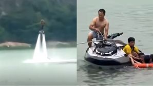 Nguyên nhân flyboard đang bay thì rơi xuống nước, lời kể của anh bán nước vứt ví và đồ để cứu người