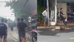 Hiện trường nam thanh niên bỏng nặng sau khi phóng hỏa tiệm giặt sấy, thông tin ban đầu về đối tượng