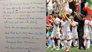 Lá thư 74 từ ĐT Iran để lại trong phòng thay đồ trước khi rời khỏi nước Mỹ ngay sau trận gặp Bỉ