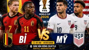 Link xem TRỰC TIẾP bóng đá Mỹ vs Bỉ 07h00 ngày 7/7 - VTV3, VTV6 trực tiếp World Cup 2026 mới nhất