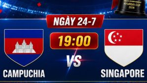Trực tiếp bóng đá Campuchia vs Singapore, 19h ngày 24/7 - Link em trực tiếp AFF Cup 2026 trên VTV6