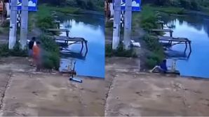 Bé 11 tuổi nhanh trí cứu em họ rơi xuống hồ: Định lao xuống nước, dùng scooter cho em bám vào