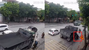 Hưng Yên: Xe tải vượt ẩu chèn người phụ nữ tử vong tại chỗ, camera ghi lại diễn biến vụ việc