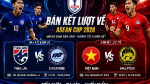 VTV trực tiếp Bán kết AFF Cup 2026 - Link xem trực tiếp Việt Nam vs Malaysia; Thái Lan vs Singapore