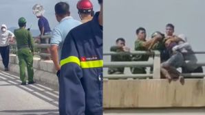 Nghệ An: Danh tính nam thanh niên 18 tuổi say rượu đòi nhảy cầu được công an cứu thành công