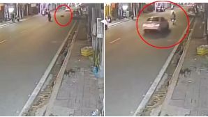 Xôn xao clip xe sang phóng như bay tông vào 1 xe máy khiến 2 người văng lên cao rồi bỏ trốn