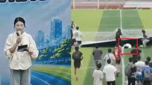 Khoảnh khắc nữ MC bị banner đổ trúng lúc dẫn ngay sau sinh nhật chỉ 1 ngày, tình hình sức khỏe hiện tại?