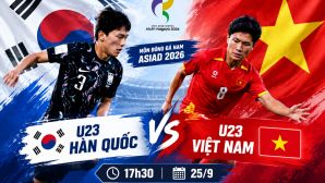 Lịch thi đấu Tứ kết bóng đá nam ASIAD 2026 hôm nay 25/9: U23 Việt Nam đấu U23 Hàn Quốc lúc mấy giờ?