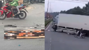 Clip toàn cảnh vụ tài xế xe tải đâm người tử vong, lôi nạn nhân khỏi gầm xe rồi bỏ chạy ở TP.HCM