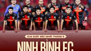 Vắng Hoàng Đức, Ninh Bình thâu tóm các danh hiệu của V.League trong tháng 9