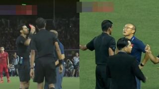 Kiên quyết bảo vệ học trò, thầy Park chấp nhận thẻ đỏ rời sân ngay lập tức