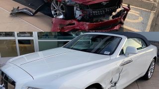 Va chạm với Mustang, xe siêu sang Rolls-Royce bị nát hông