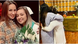 Con gái ruột cố ca sĩ Phi Nhung khóc nấc, ôm chặt Trizzie Phương Trinh trước bàn thờ mẹ tại Mỹ
