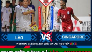 Trực tiếp bóng đá hôm nay Lào - Singapore: ĐT Việt Nam nguy cơ rơi khỏi Top 2 Bảng xếp hạng AFF Cup