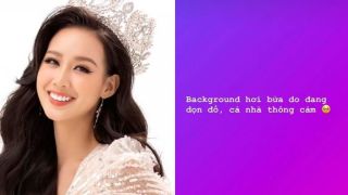 HH Bảo Ngọc lên tiếng khi bị lộ khung cảnh bừa bộn, mong khán giả thông cảm